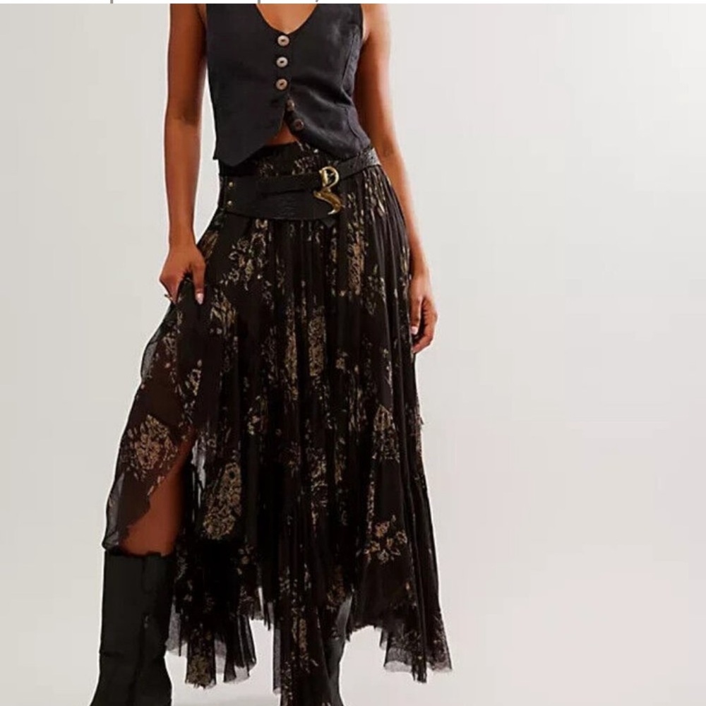 Free People Fp One Clover Printed Skirt Asymmetrical New XS,S & M